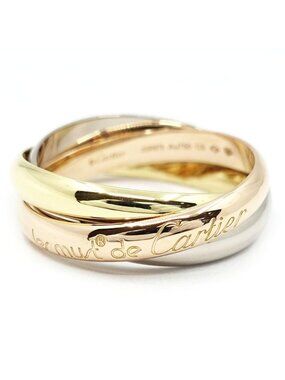 Cartier 18K Yellow Gold WG PG Trinity Ring Bullion